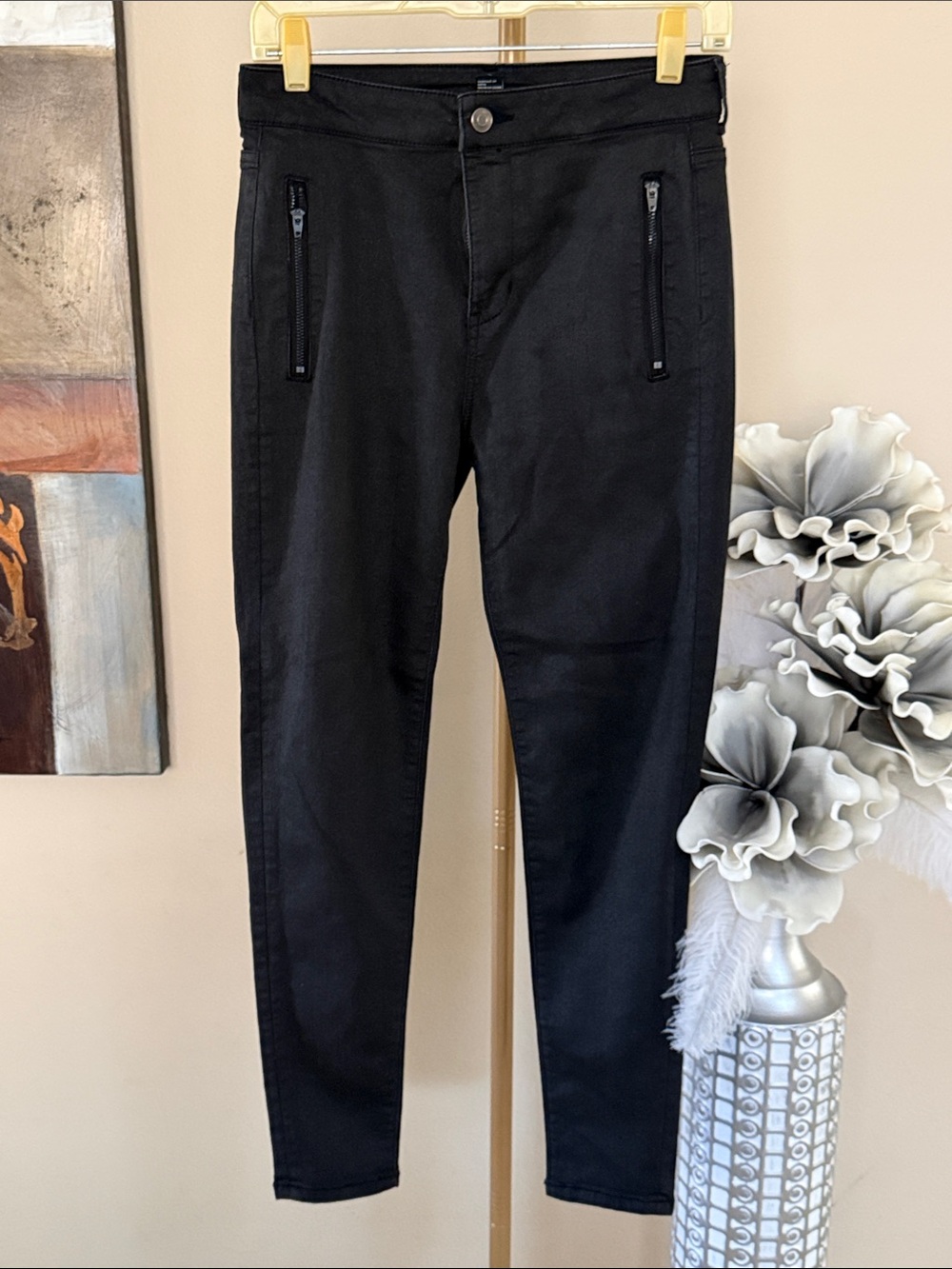 Forever 21 Black Slim Zip-Pocket Chinos